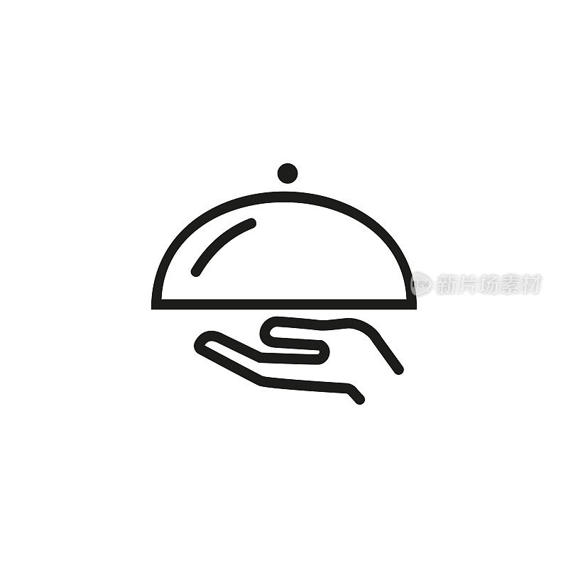 Serving Food Line Icon